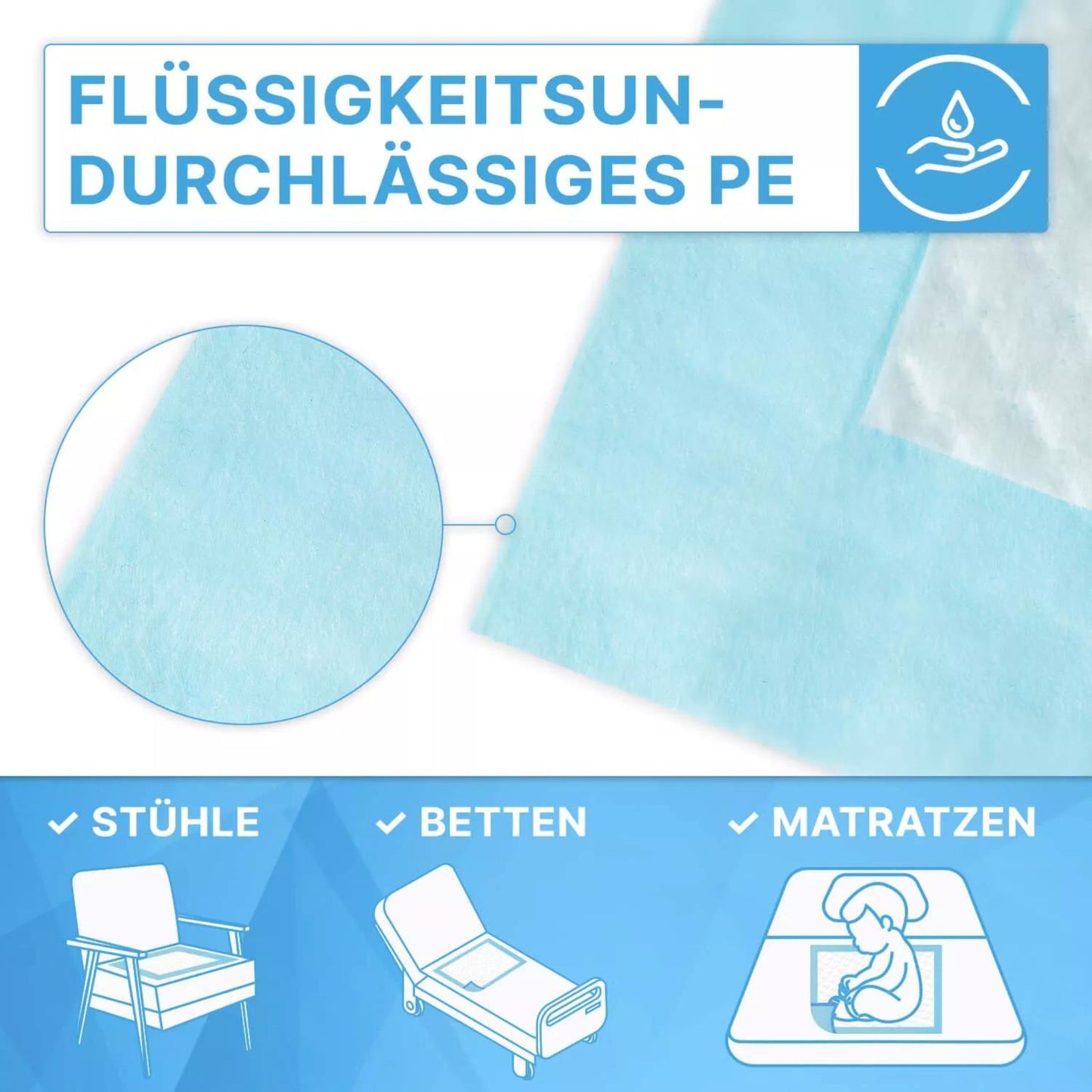 Saugende Bettschutzeinlagen 25 Stk. (einmalgebrauch)
